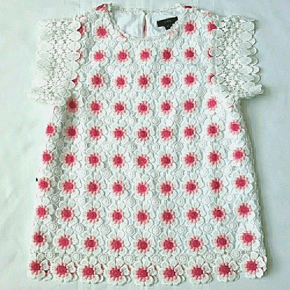 J.Crew Pink Flower Blouse